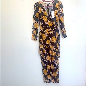 NWT LUSH Floral Long Sleeve Jumpsuit